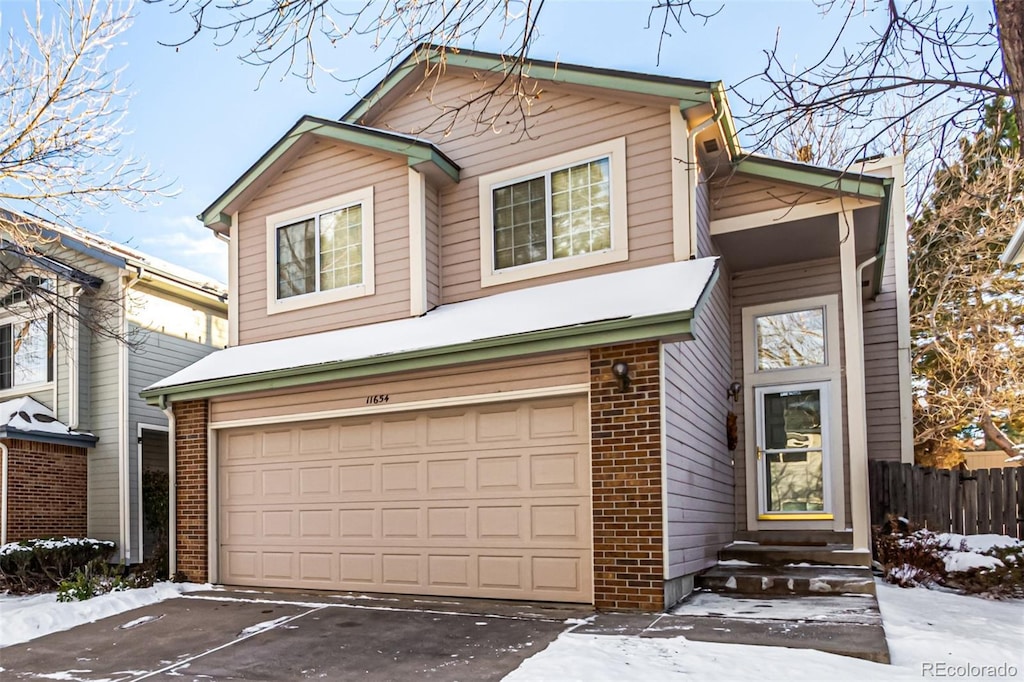 front facade featuring a garage