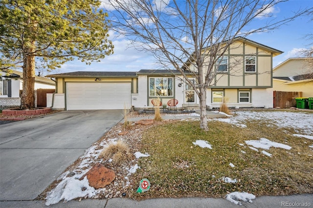 tri-level home featuring a garage