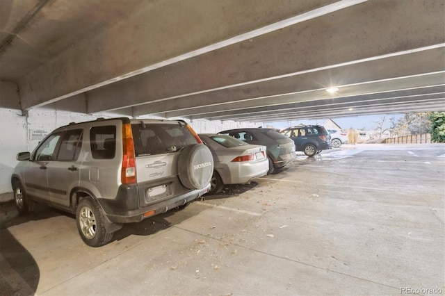 view of parking garage