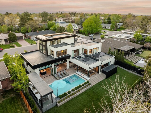 140 S Glencoe St, Denver, CO 80246 - aerial perspective of suburban area featuring a pool area