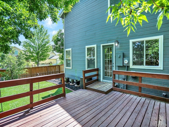 453 Arden Cir, Highlands Ranch, CO 80126 - wooden terrace featuring a fenced backyard