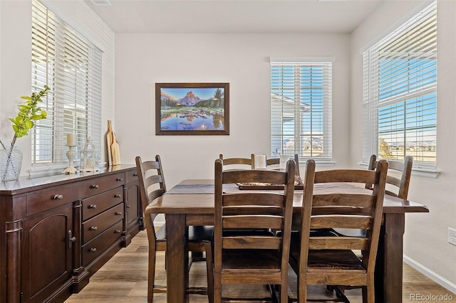 dining room featuring light wood-type flooring