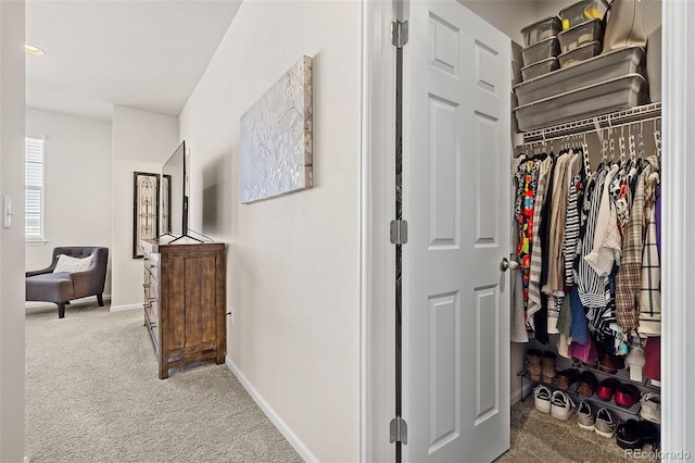 interior space with light colored carpet