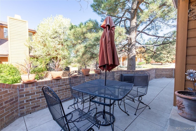view of patio / terrace featuring outdoor dining space