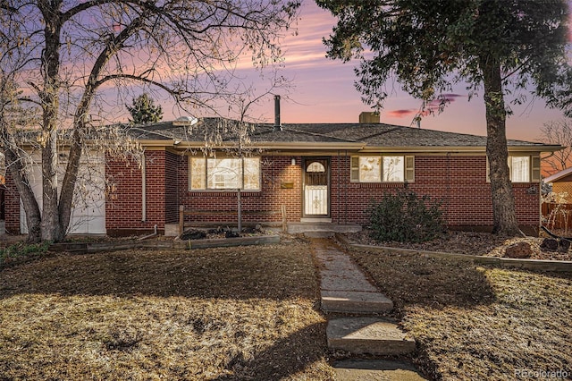 view of single story home