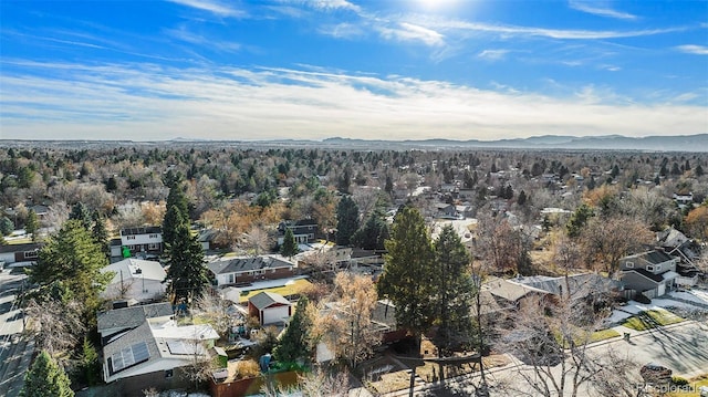 aerial view featuring a mountain view