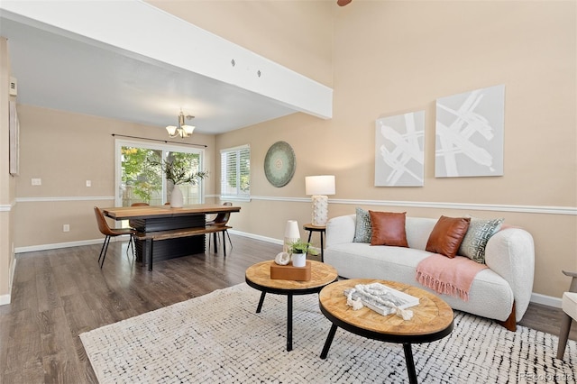 2640 Overlook Dr, Broomfield, CO 80020 - living area with a chandelier and wood finished floors