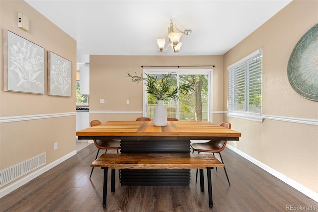 2640 Overlook Dr, Broomfield, CO 80020 - dining space with wood finished floors and a chandelier