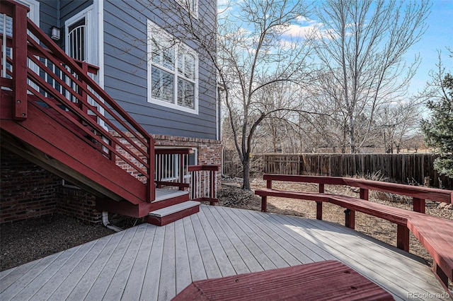 wooden terrace with fence