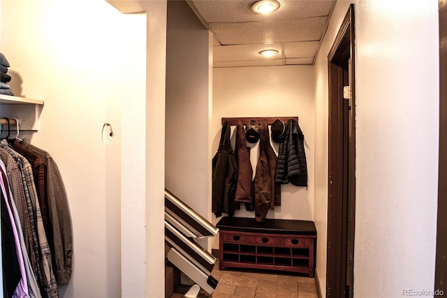 interior space featuring a paneled ceiling