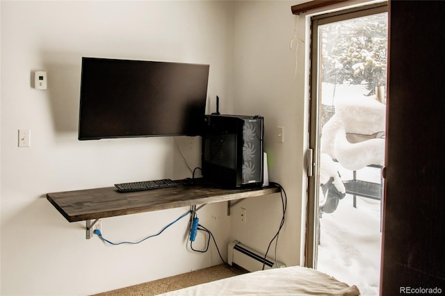 interior details featuring a baseboard radiator