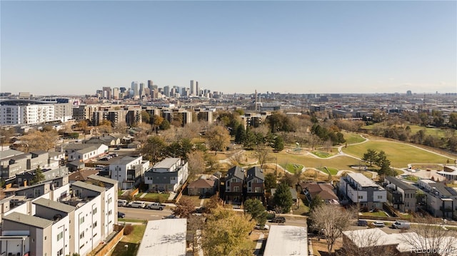 bird's eye view with a view of city