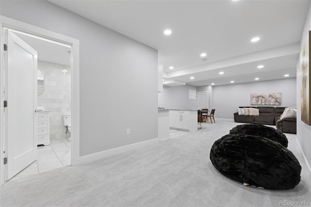 2111 S Franklin St, Denver, CO 80210 - living room with recessed lighting and light carpet