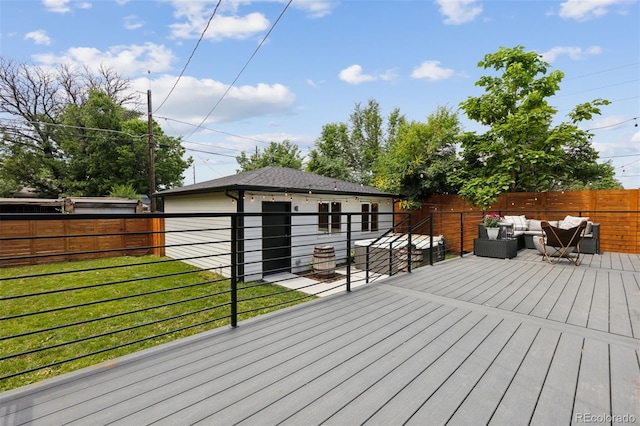 2111 S Franklin St, Denver, CO 80210 - deck with an outdoor living space and a fenced backyard