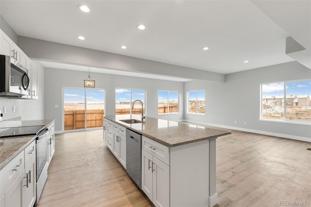 kitchen featuring plenty of natural light, sink, and stainless steel appliances