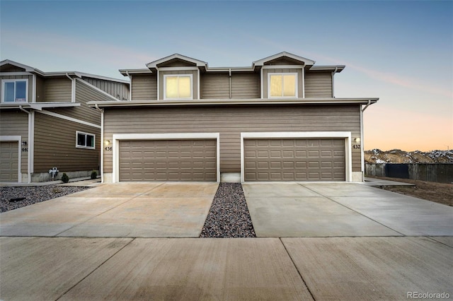 view of front facade featuring a garage