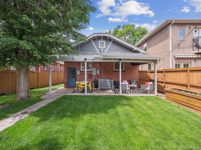 660 S Clarkson St, Denver, CO 80209 - back of house featuring an outdoor hangout area, a patio area, and brick siding