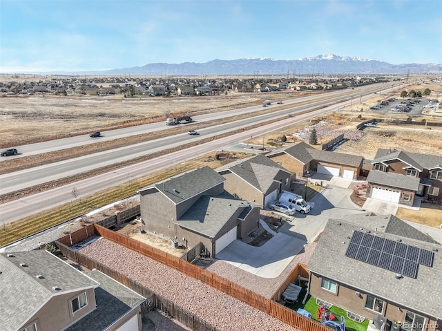 bird's eye view featuring a mountain view