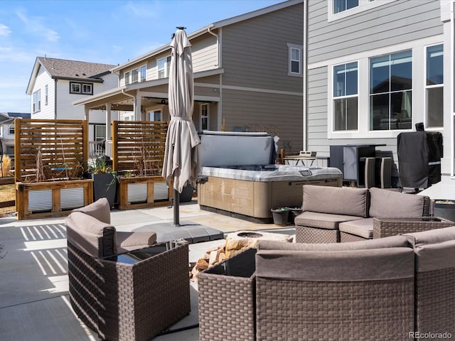 view of patio featuring an outdoor living space