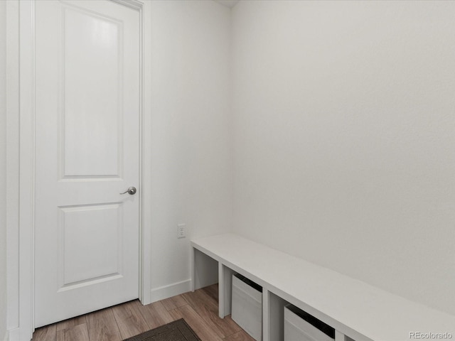 mudroom featuring light wood-style flooring