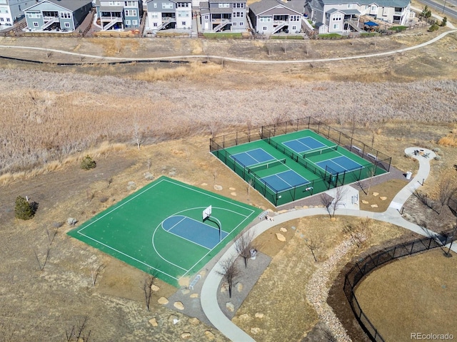 bird's eye view with a residential view