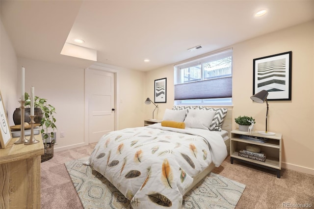 4441 N Meade St, Denver, CO 80211 - bedroom featuring visible vents, recessed lighting, baseboards, and carpet floors
