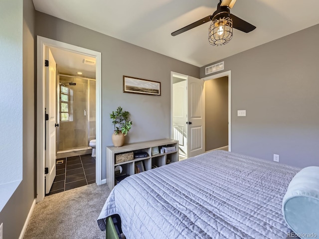 15269 W 69th Cir Unit A, Arvada, CO 80007 - bedroom with carpet floors, ensuite bathroom, and ceiling fan