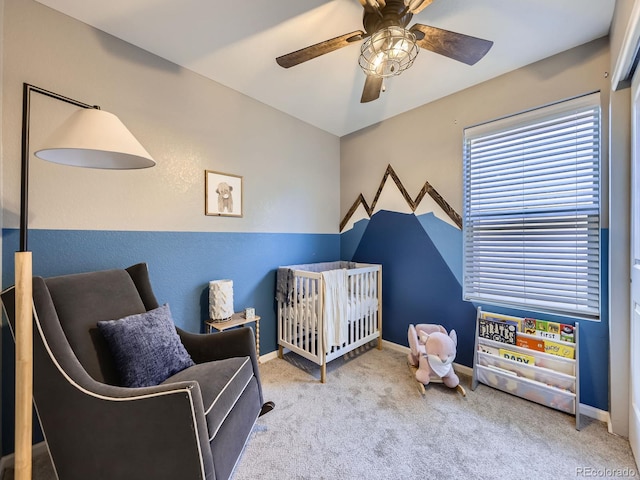 15269 W 69th Cir Unit A, Arvada, CO 80007 - carpeted bedroom featuring a crib and ceiling fan