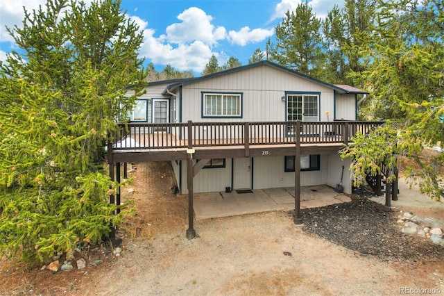 255 Park View Dr, Fairplay, CO 80440 - back of house with a wooden deck and a patio area