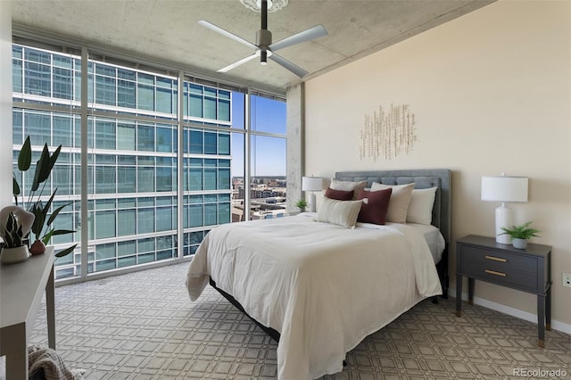 bedroom with ceiling fan