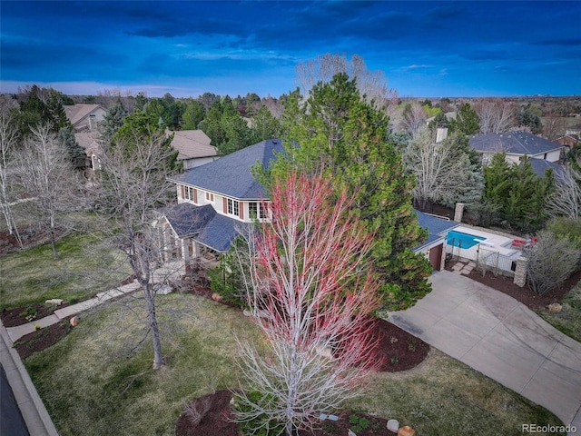 birds eye view of property