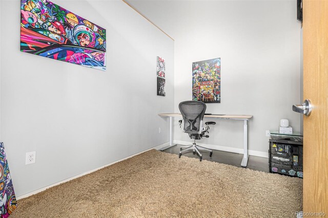2955 Inca St Unit 1H, Denver, CO 80202 - carpeted home office featuring baseboards
