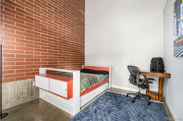 2955 Inca St Unit 1H, Denver, CO 80202 - bedroom featuring concrete flooring and an office area