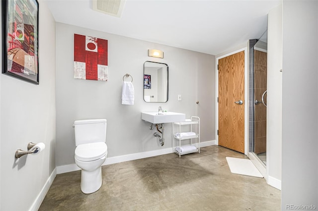 2955 Inca St Unit 1H, Denver, CO 80202 - full bathroom featuring concrete flooring and a stall shower