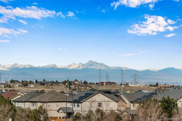 view of mountain feature featuring a residential view