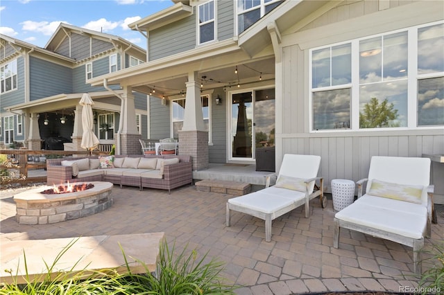 13729 Vallejo Loop, Broomfield, CO 80023 - view of patio featuring an outdoor fire pit