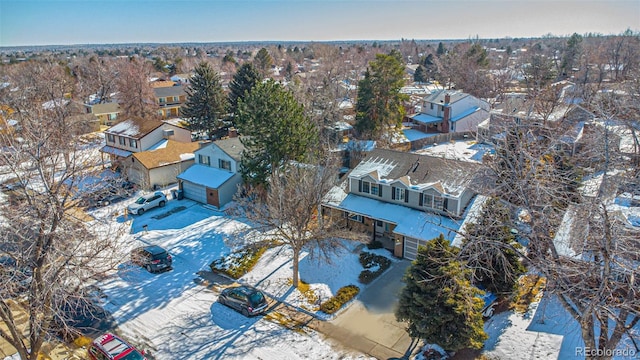 view of snowy aerial view