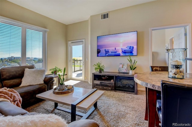 view of carpeted living room