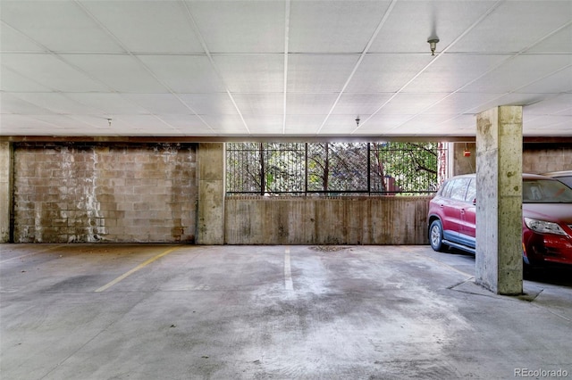 exterior space with a paneled ceiling