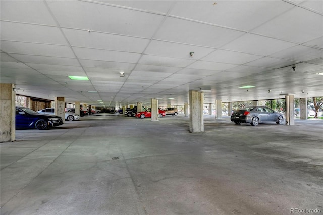 garage with a carport