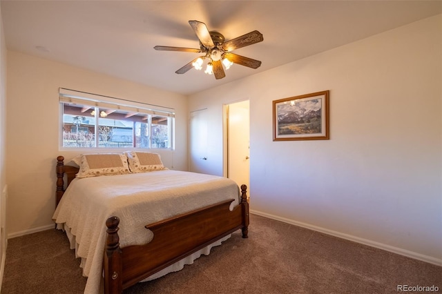 971 Elm Pl, Thornton, CO 80229 - bedroom with carpet, baseboards, and ceiling fan