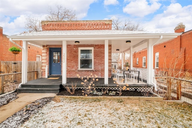 exterior space with covered porch