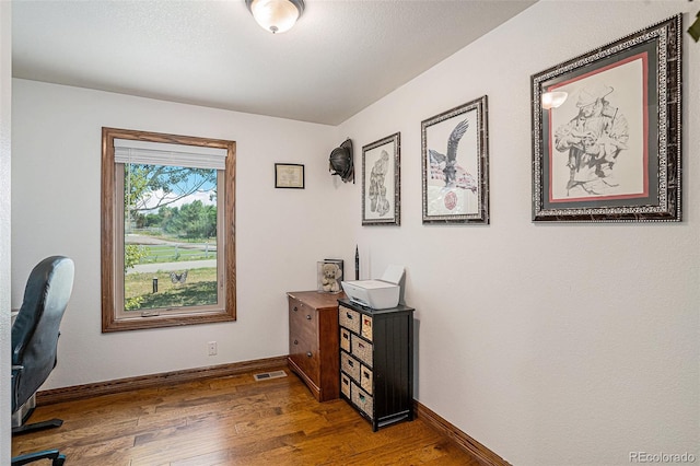 office featuring dark hardwood / wood-style flooring