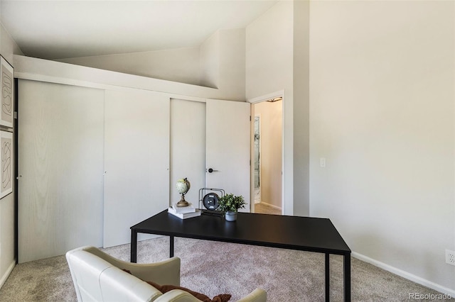 11797 W Aqueduct Dr, Littleton, CO 80127 - carpeted office space with baseboards and high vaulted ceiling