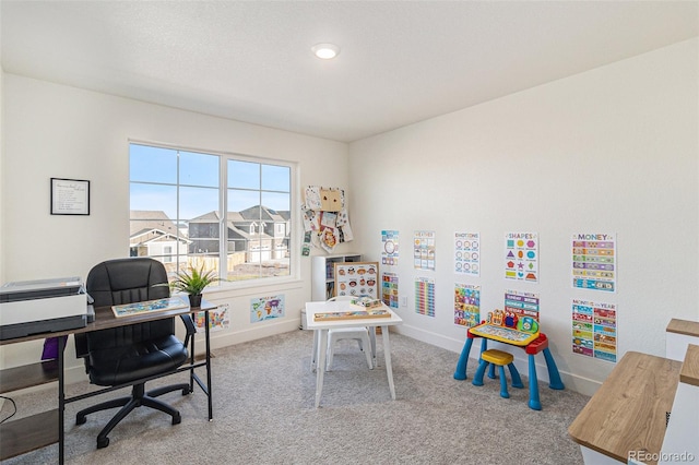 office space featuring carpet flooring