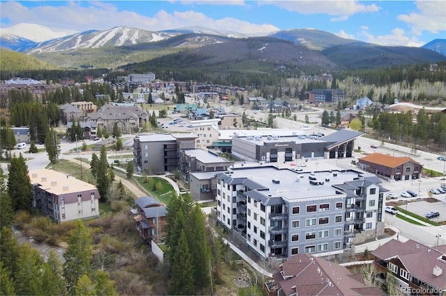 aerial view featuring a mountain view