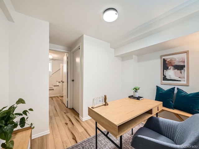 4418 W 11th Ave, Denver, CO 80204 - home office featuring light wood-style floors and baseboards