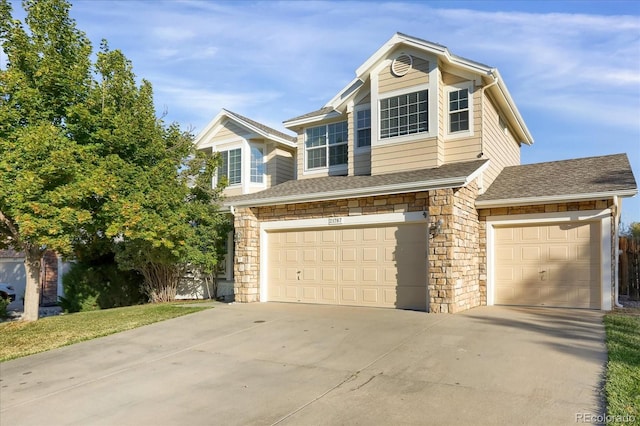 view of front of home with a garage