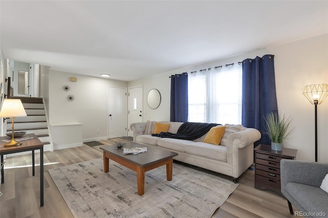 living room featuring hardwood / wood-style floors