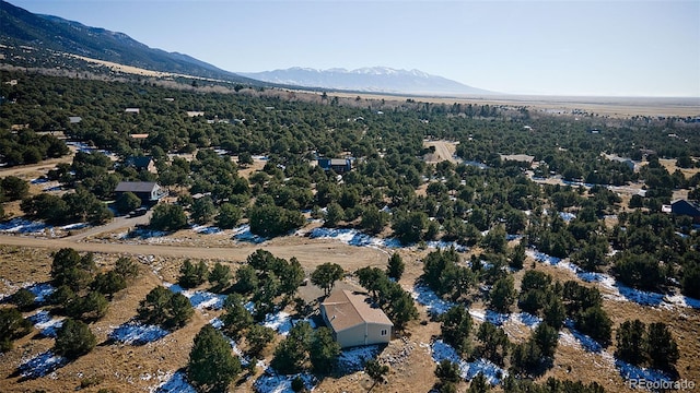 aerial view with a mountain view